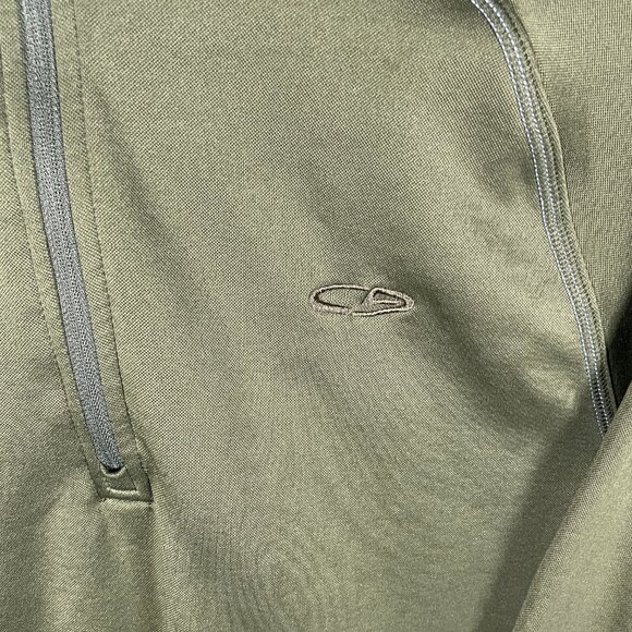 Champion Duofold Jacket Fleece Mens Medium Green Warm Control 1/4 Zip Logo - Picture 7 of 7